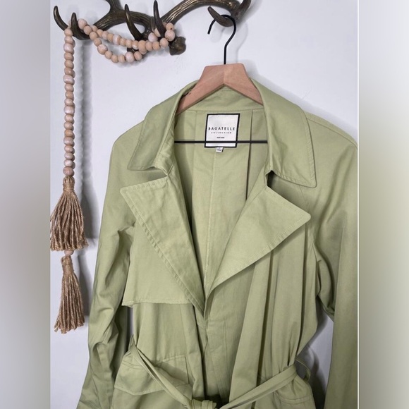 bagatelle Trench Coat • Green Sage Wrap Jacket • Size L • NWT - Picture 2 of 10